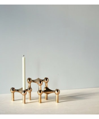 Alternative view of Nagel Candle Holder - Brass 3pk