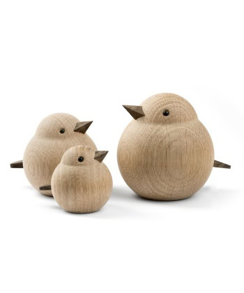 Alternative view of Mama Sparrow - natural oak
