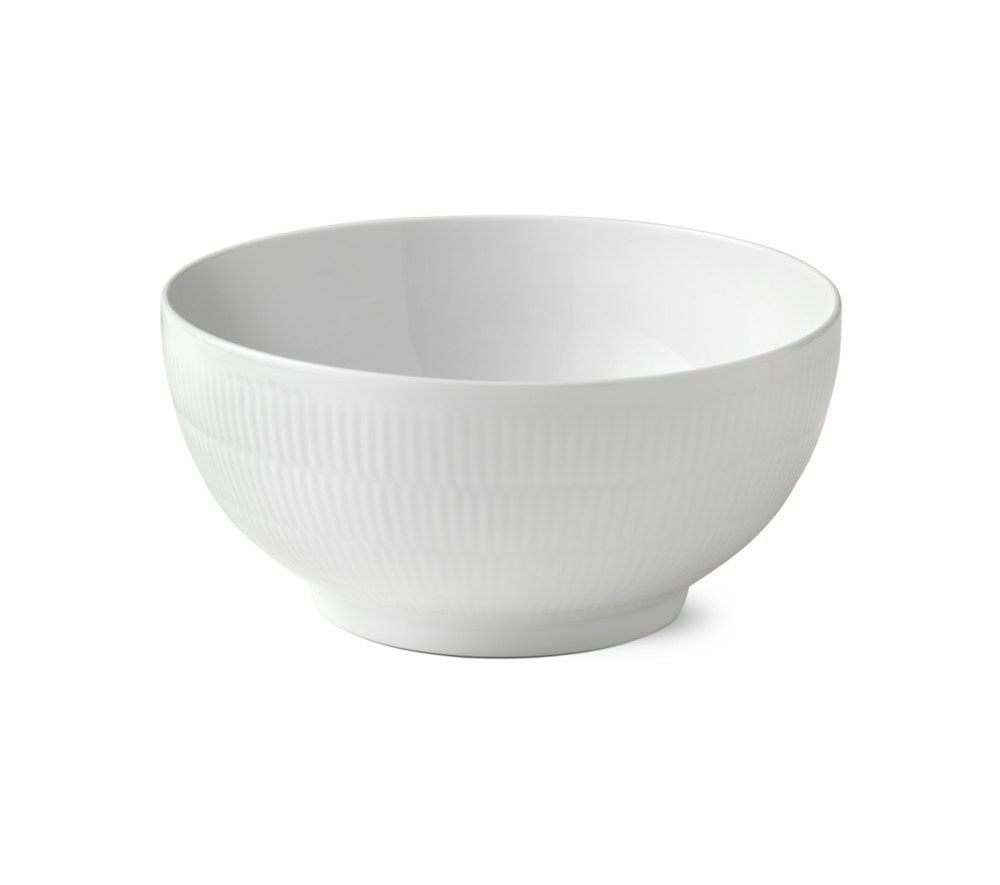 Hvit Riflet - Skål 310 cl