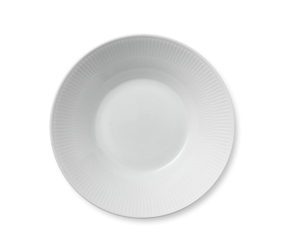 Hvit Riflet - Dyp tallerken Ø24cm