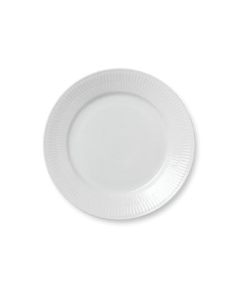 Hvit Riflet - Flat tallerken Ø22cm