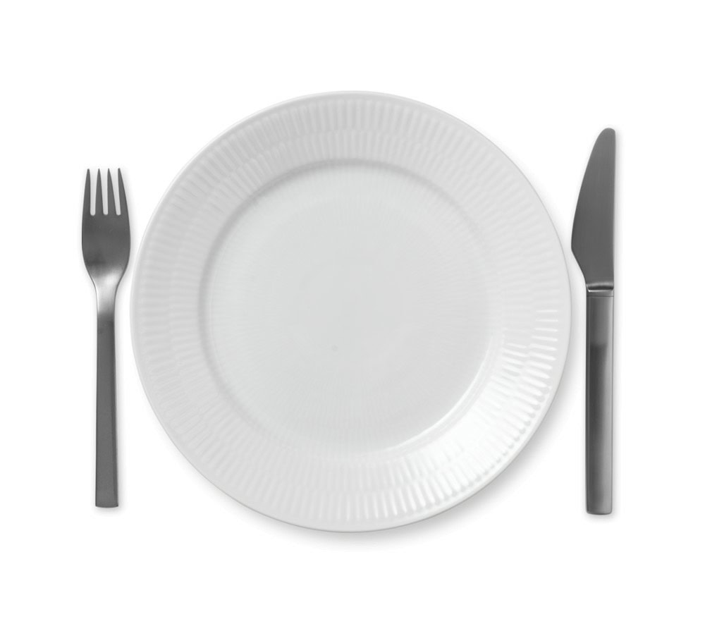 Hvit Riflet - Flat tallerken Ø22cm - Bilde 2