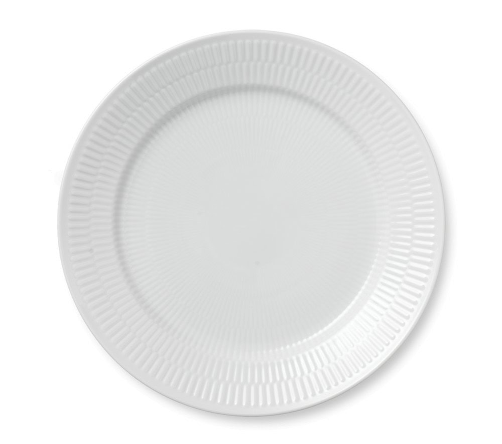 Hvit Riflet - Flat tallerken Ø27cm