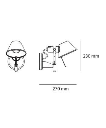 Alternative view of Tolomeo Faretto vegglampe -Uten Bryter