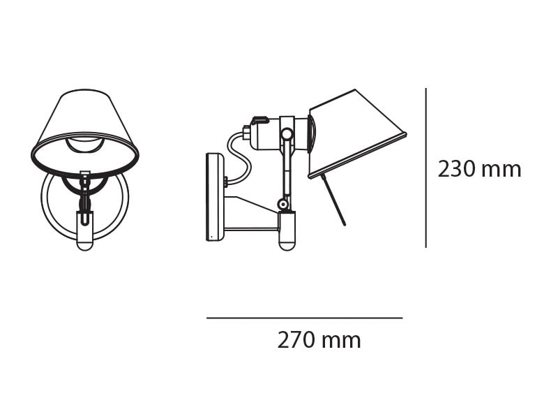 Tolomeo Faretto vegglampe med bryter - Bilde 2