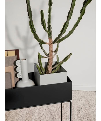 Alternative view of Plant Box Pot - Light Grey