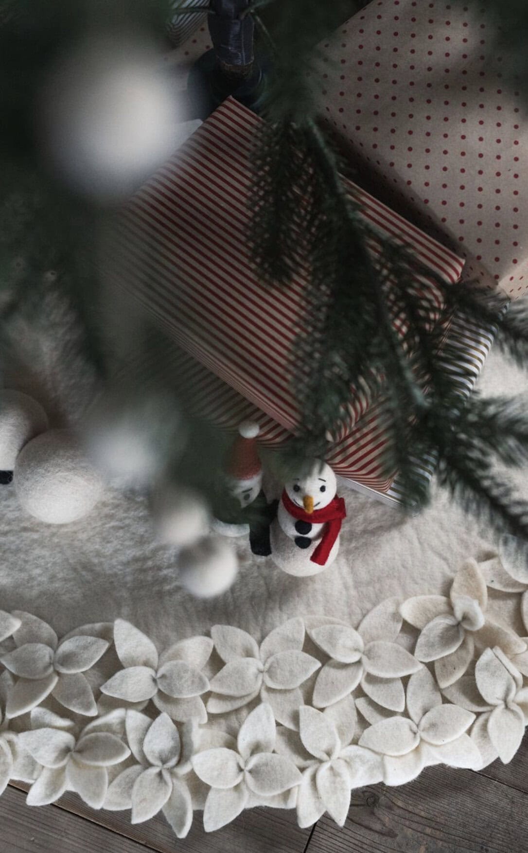 Juletreteppe i ullfilt -Snø - Bilde 4