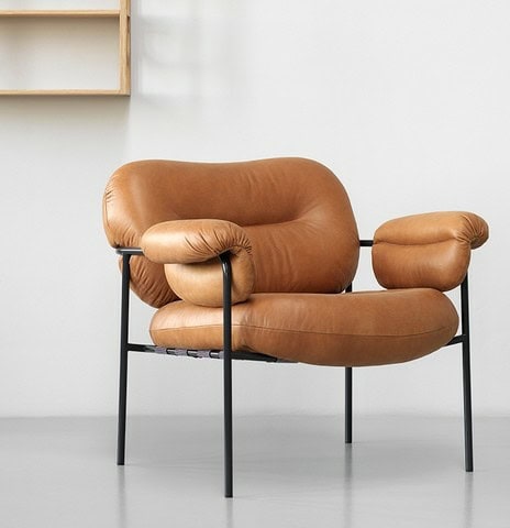 Bollo Loungestol - Vintage Cognacfarget skinn
