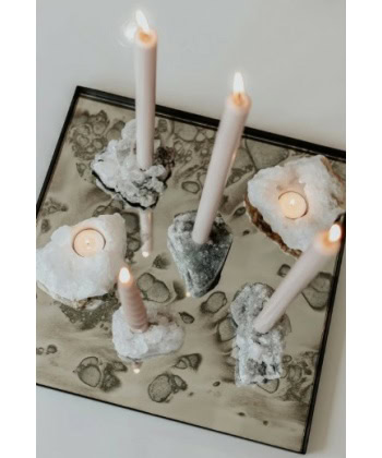 Alternative view of Crystal Stone - Unique, T-light brown