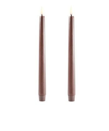 LED Kronelys 2pk, Brun 25cm
