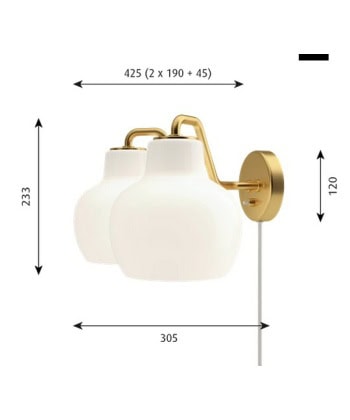 Alternative view of VL Ring vegglampe - dobbel