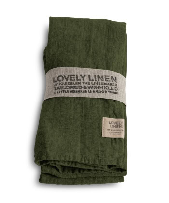 Linservietter, Lovely 4pk. - Jeep Green