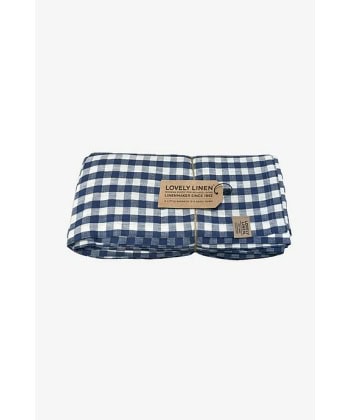 Linduk -145 x 250 cm -Square Denim Blue