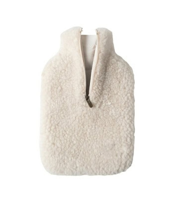Kerri -varmeflaske med saueskinnspose, creme