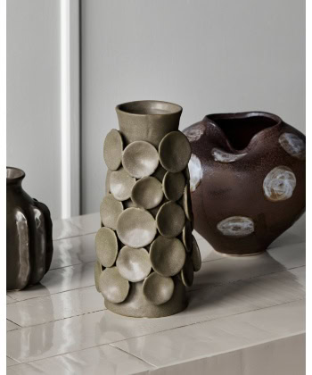 Alternative view of Dot Vase -Khaki