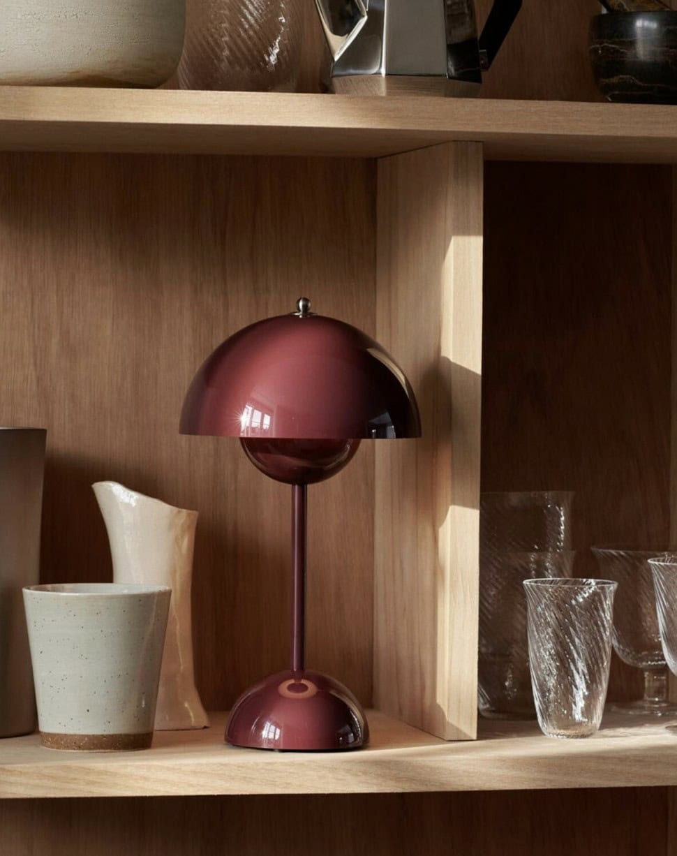 Flowerpot oppladbar bordlampe VP9, Dark Plum - Bilde 2