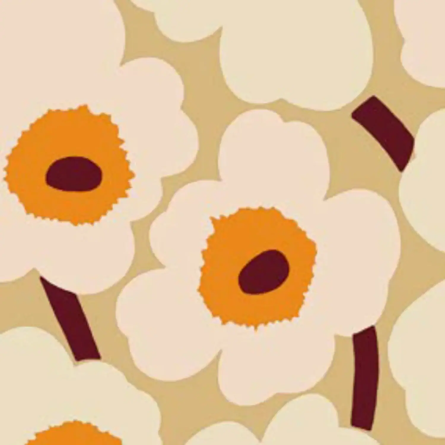 Papirservietter -Marimekko Beige Orange, Kaffe
