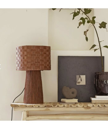 Alternative view of Raffia Bordlampe -Bast