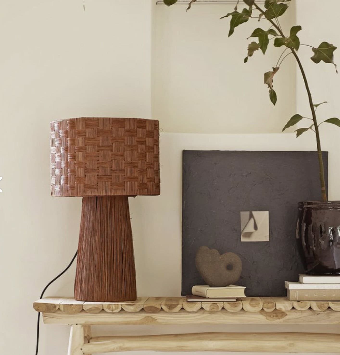 Raffia Bordlampe -Bast - Bilde 2