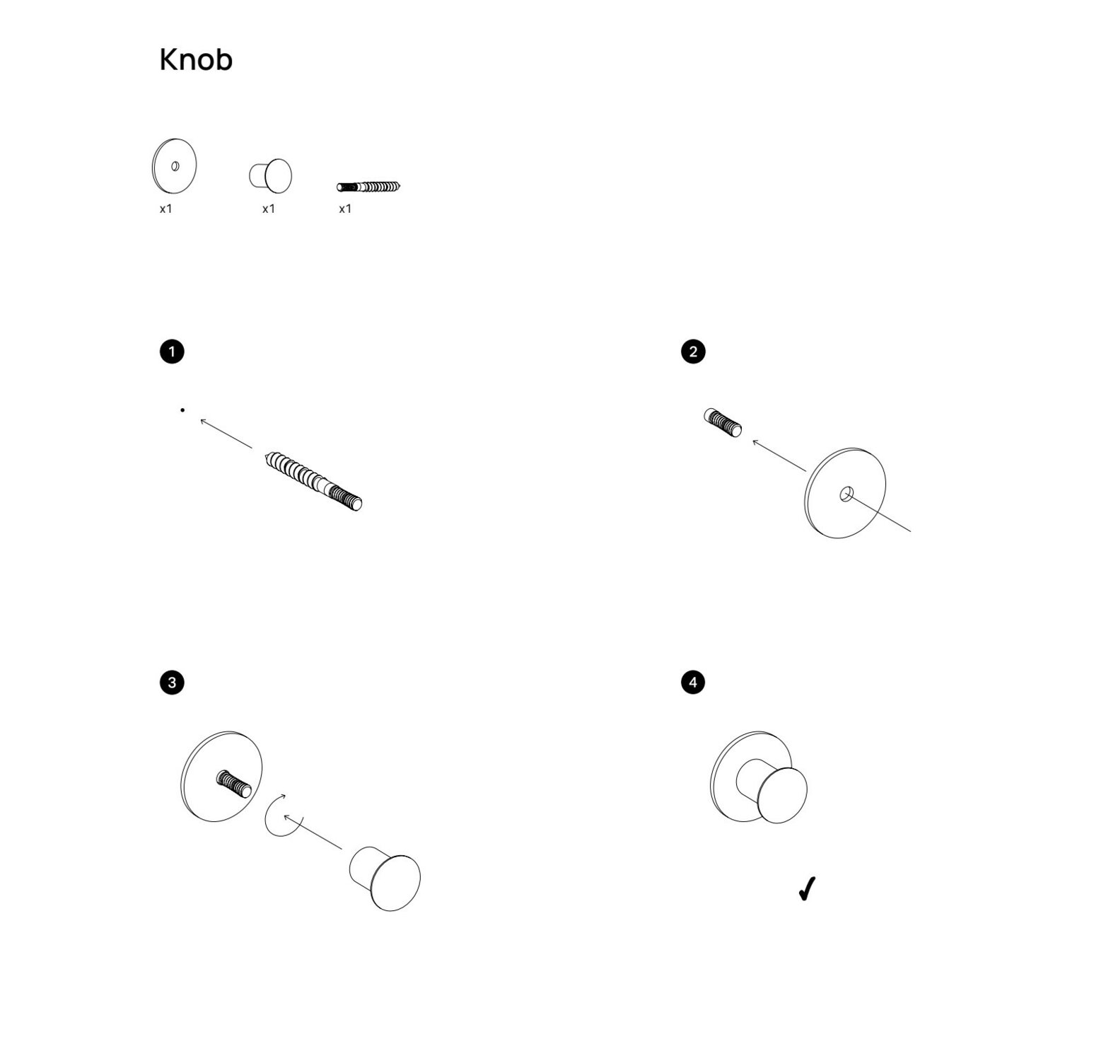 Knob -Knott / Knagg -messing - Bilde 5