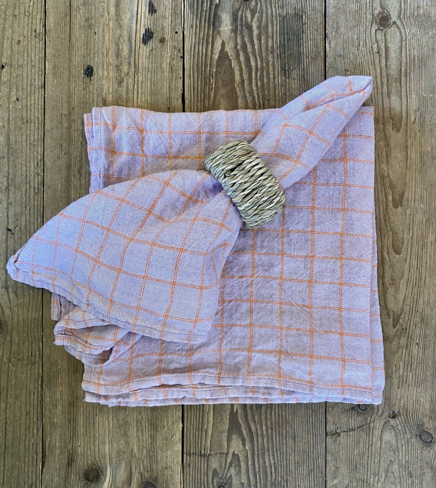 Linserviett -Parma Orange Checks