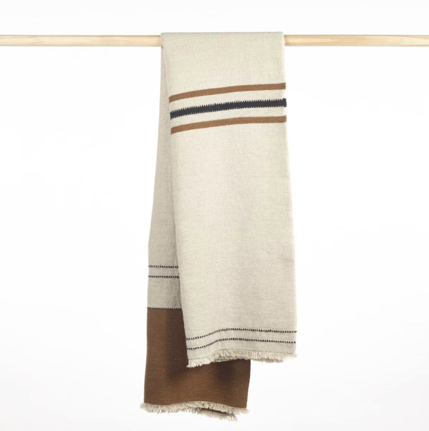 Pledd -Foundry Beeswax Stripe -135x220 - Bilde 4
