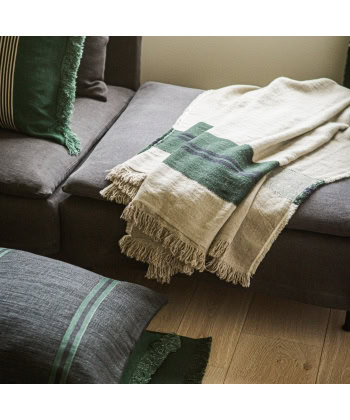 Pledd -Omaha Stripe Green -140x220 - Bilde 3