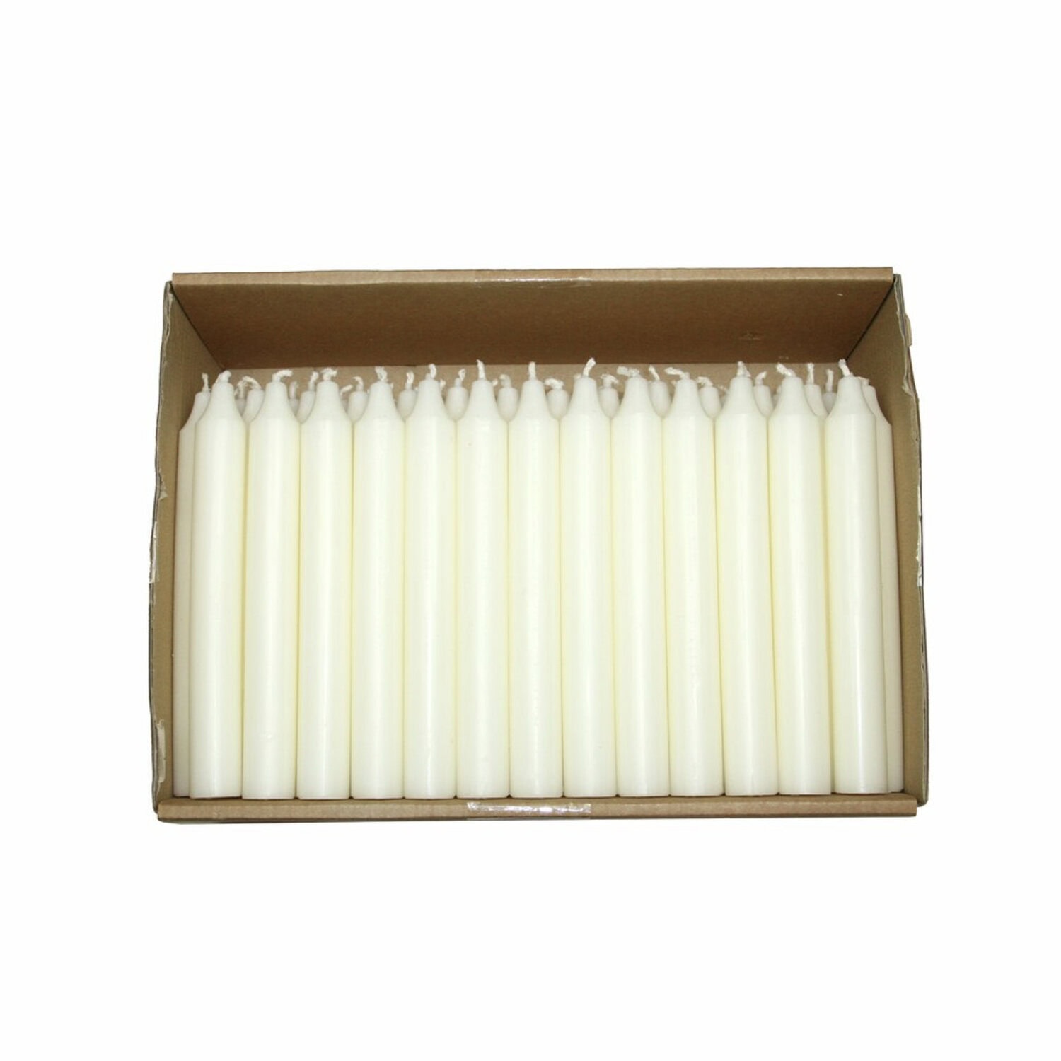 Korte kronelys Elfenben 18 cm – 10 stk.