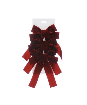 julesløyfe velour rød 24 cm